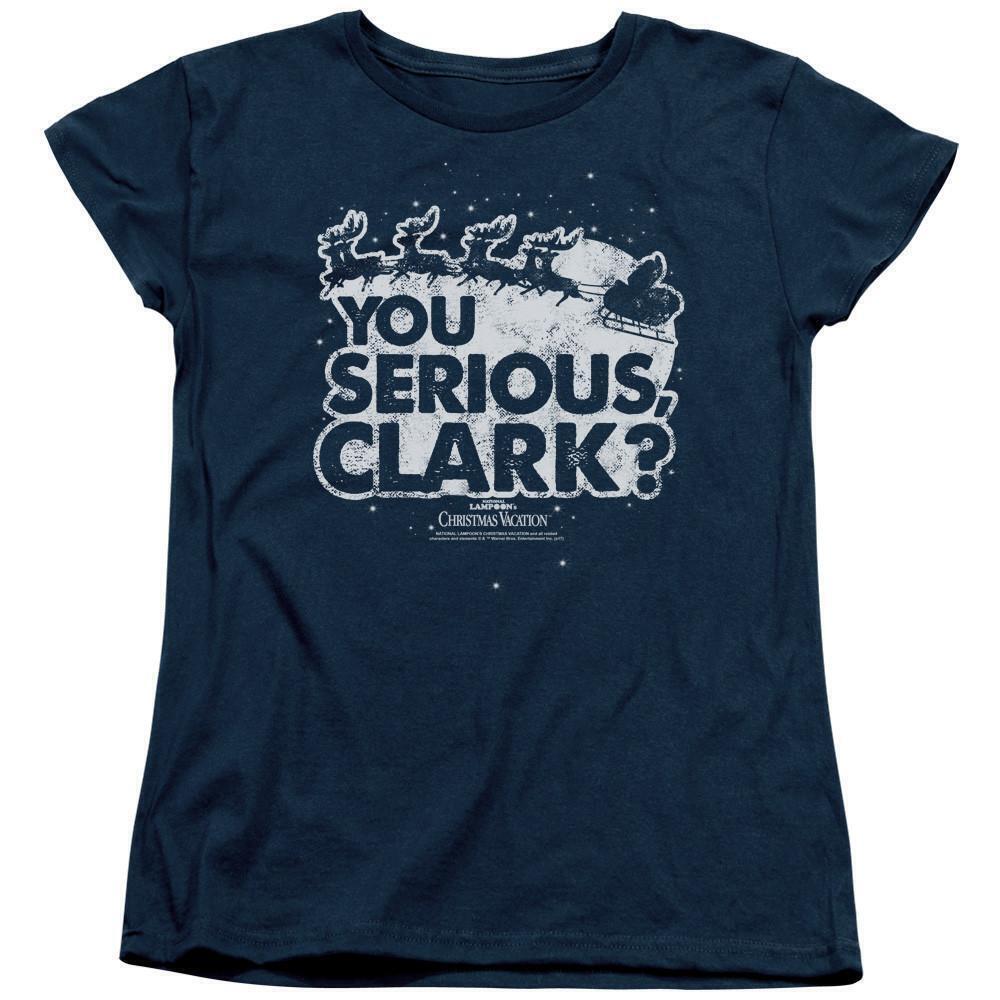 Christmas Vacation You Serious Clark Womens T Shirt Navy